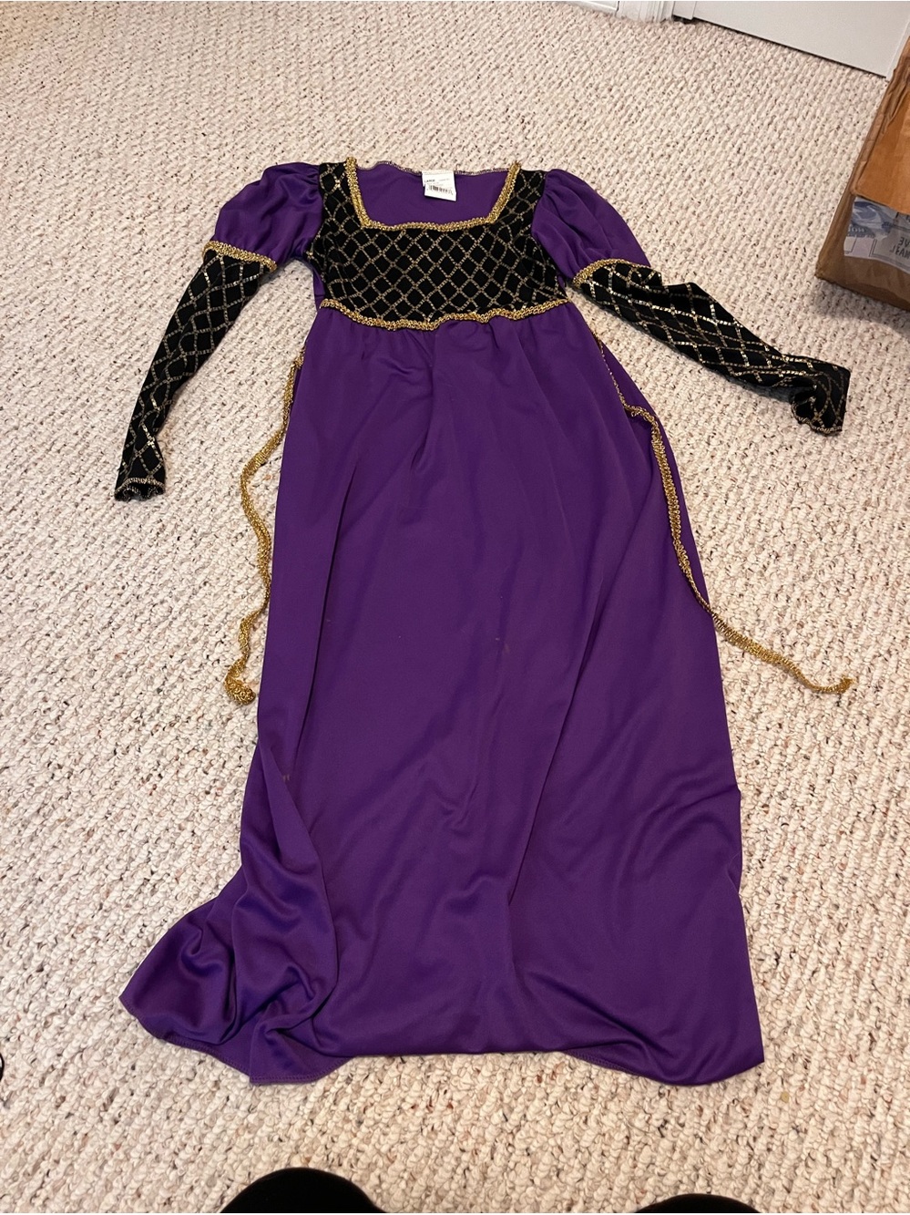 Girls Medieval Princess Costume Dress Purple Gold Juliet Renaissance Kids Large